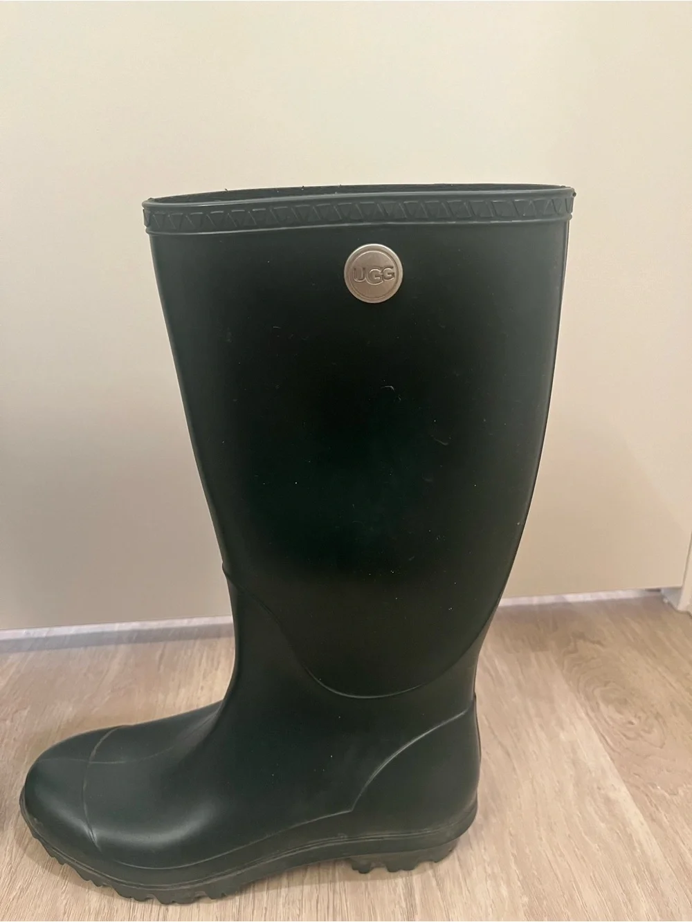 UGG Tall Dark Green Rubber Rain Boots - Size 7